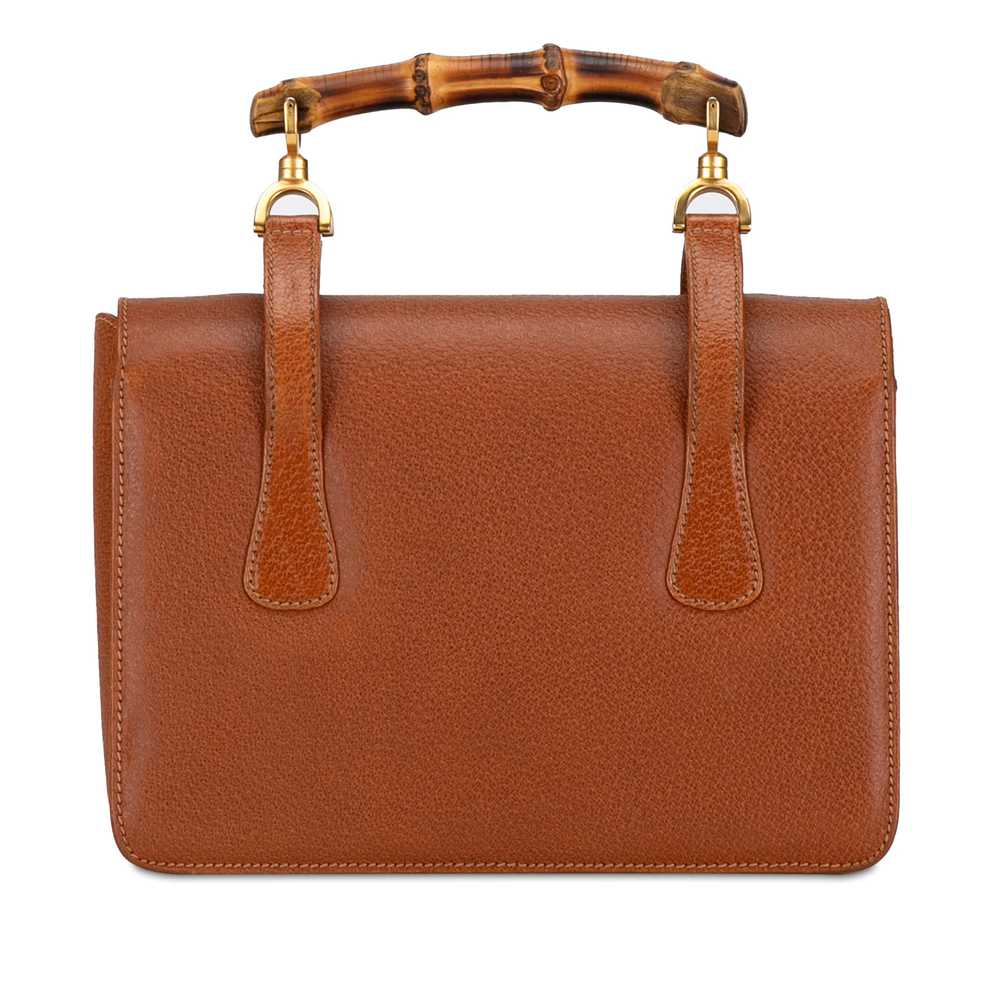 Brown Gucci Bamboo Leather Satchel - image 3