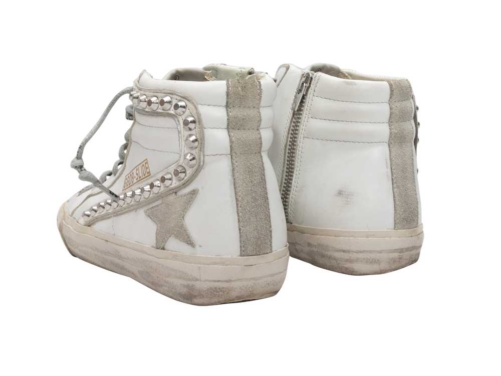 White & Grey Golden Goose Studded High-Top Sneake… - image 4