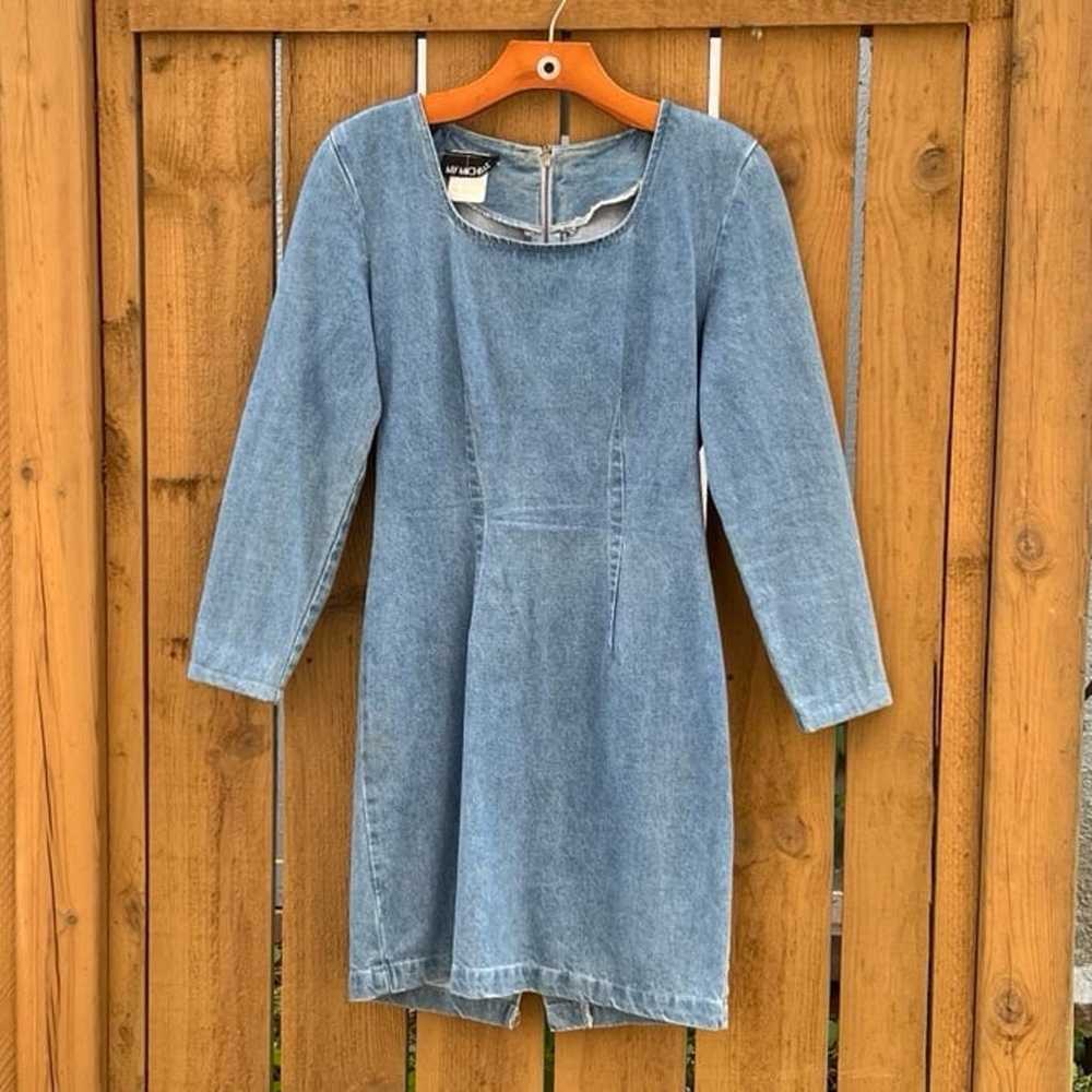 My Michelle Vintage Denim Bodycon Long Sleeve Min… - image 1