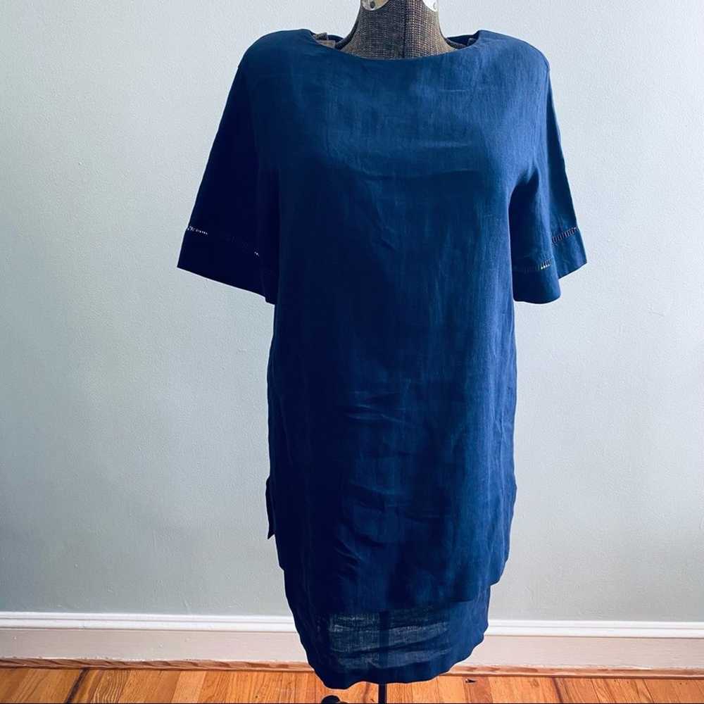 August Silk linen sheath midi dress - image 1