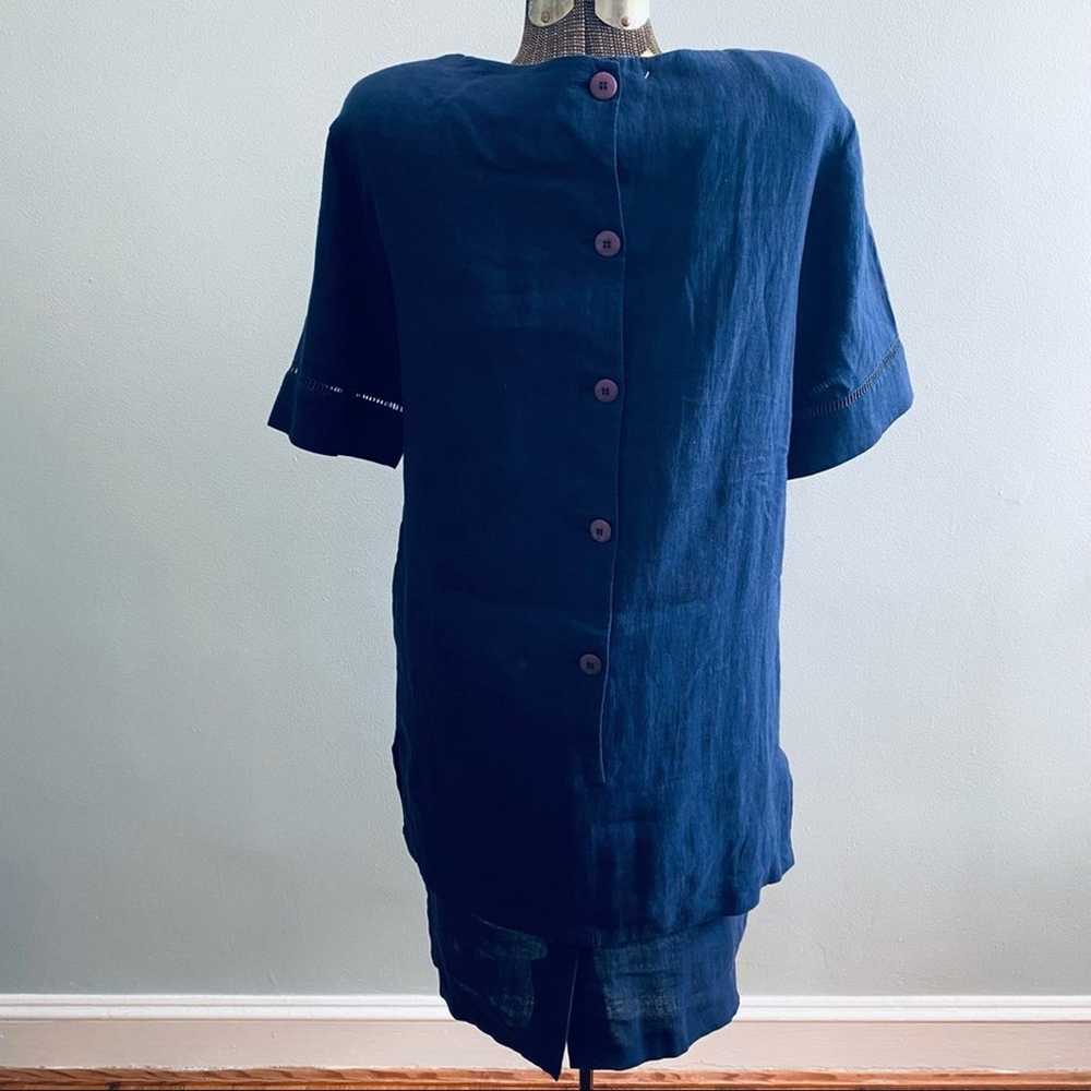 August Silk linen sheath midi dress - image 2