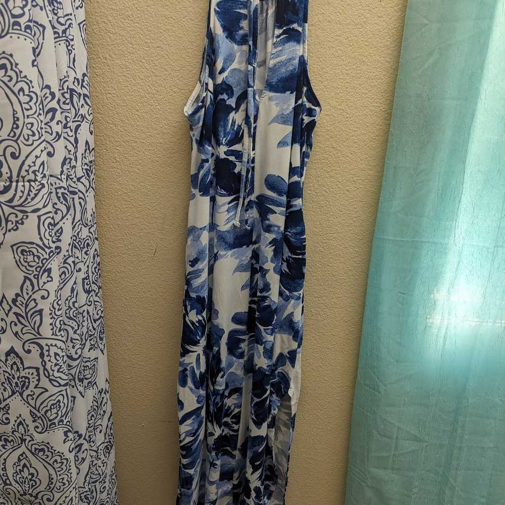 Long Maxi Floral Halter Soft Knit Dress #with poc… - image 5