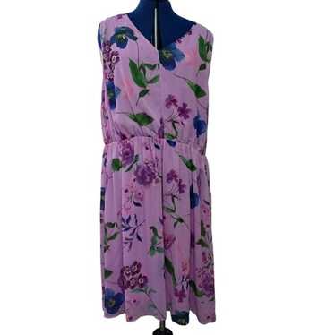 Talbots Dress georgette botanical fit and flare m… - image 1