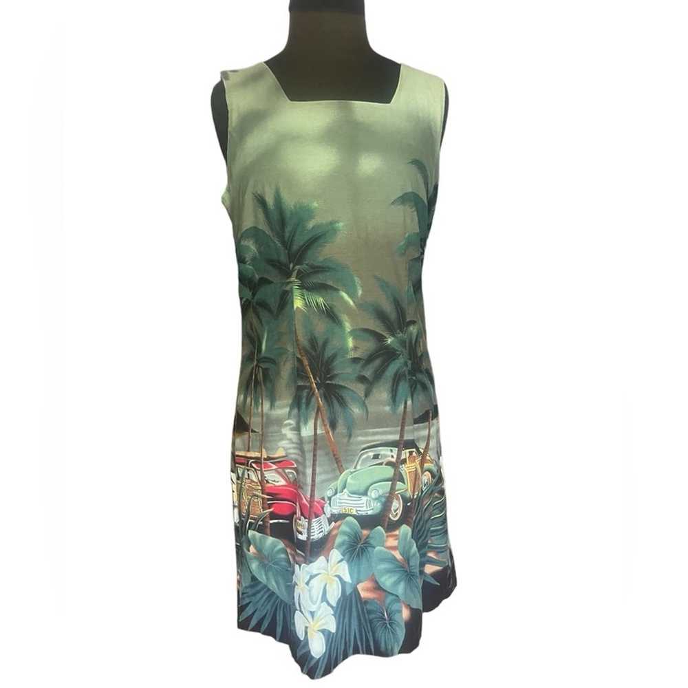 Vtg 90s Shannon Marie Hawaii Square Neck Tropical… - image 1