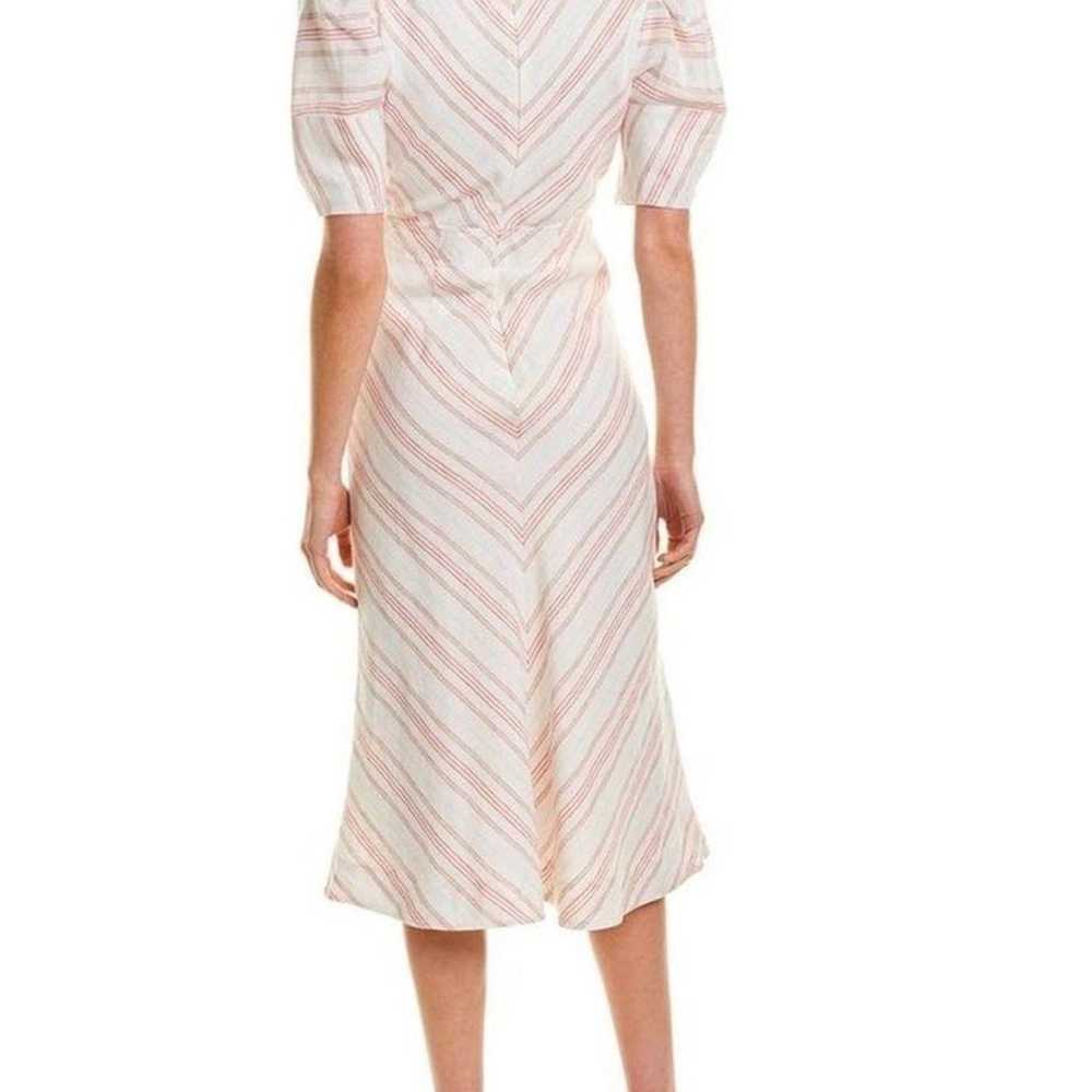 Rebecca Taylor Yarn-Dyed Stripe Puff Sleeve Linen… - image 3