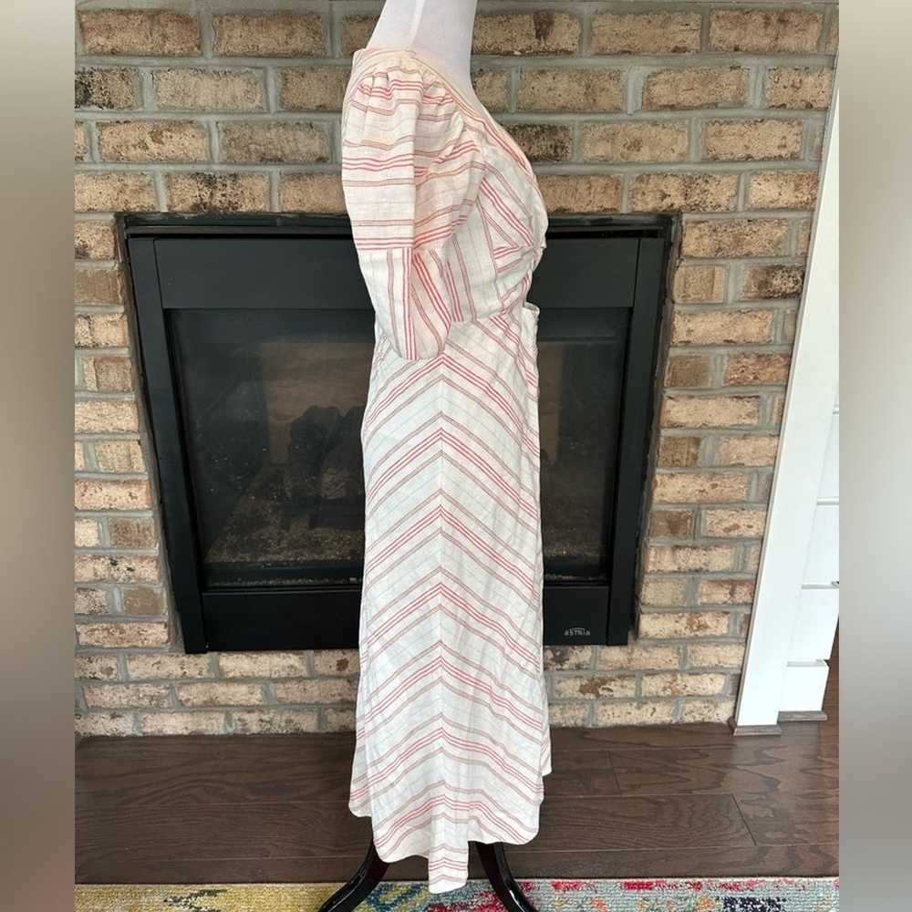 Rebecca Taylor Yarn-Dyed Stripe Puff Sleeve Linen… - image 5