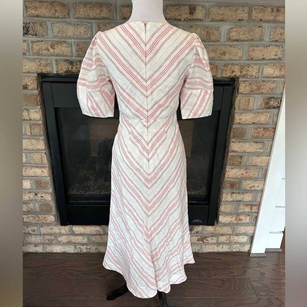 Rebecca Taylor Yarn-Dyed Stripe Puff Sleeve Linen… - image 6