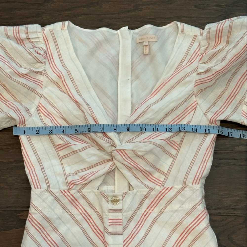 Rebecca Taylor Yarn-Dyed Stripe Puff Sleeve Linen… - image 9