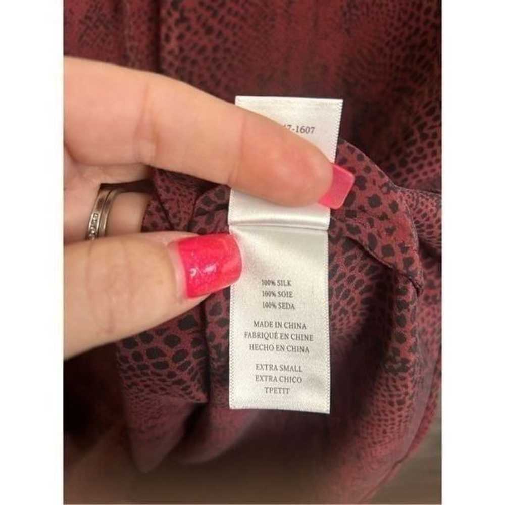 Rails Women's Red Python Silk Button Down Long Sl… - image 10