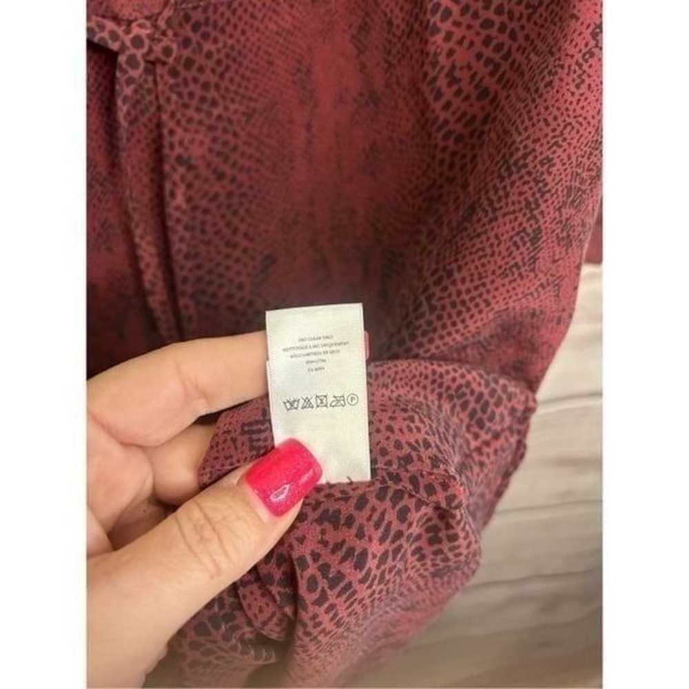 Rails Women's Red Python Silk Button Down Long Sl… - image 8