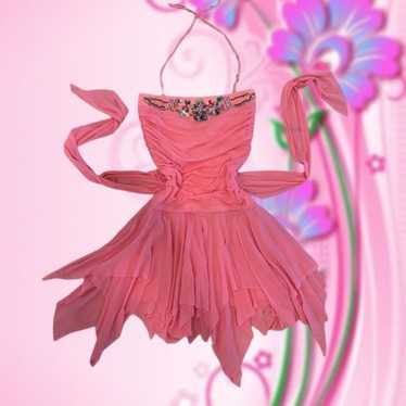 Y2k Pink Beaded Fairy core dress