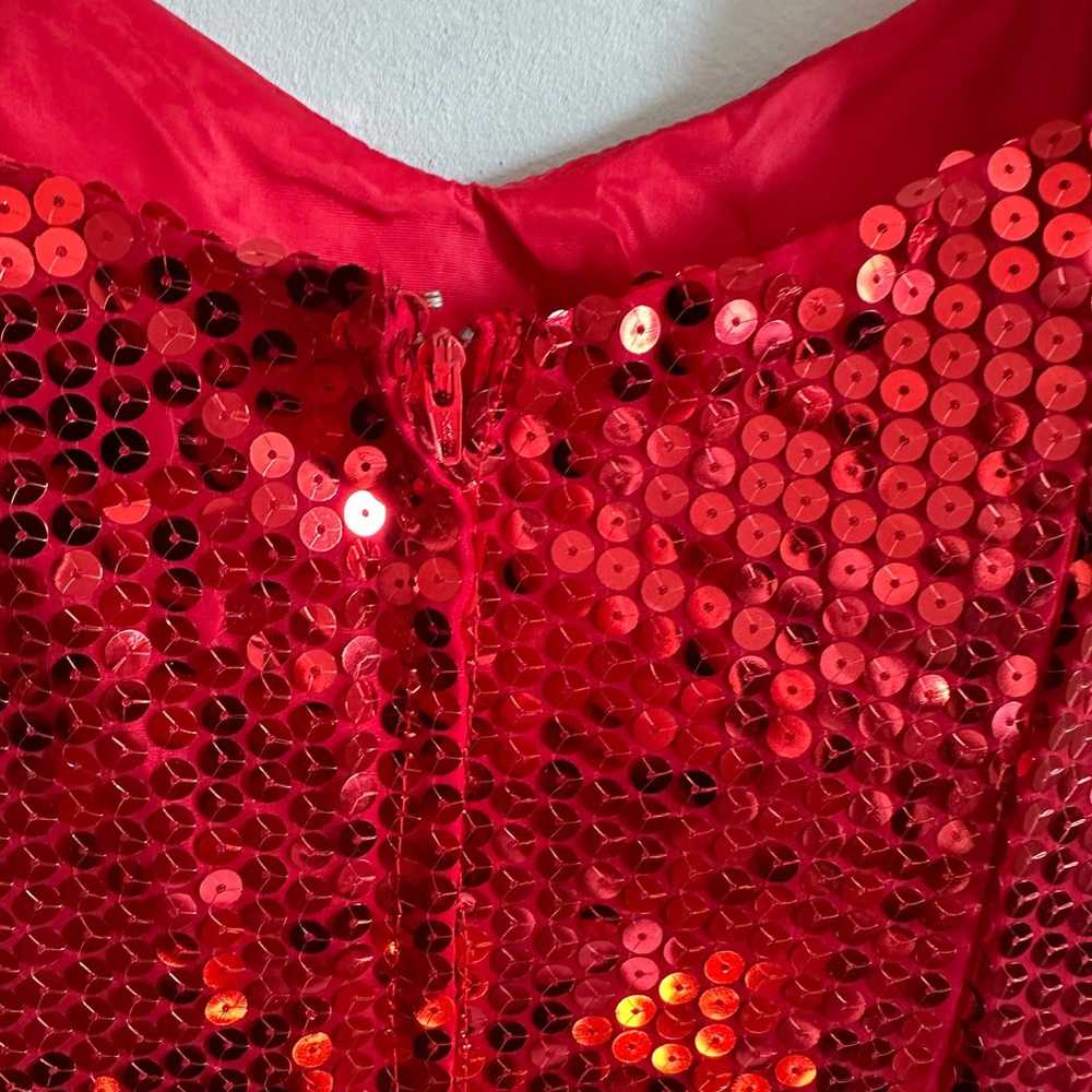 Feisty Leraye Red Sequin Column Dress Vintage 199… - image 9