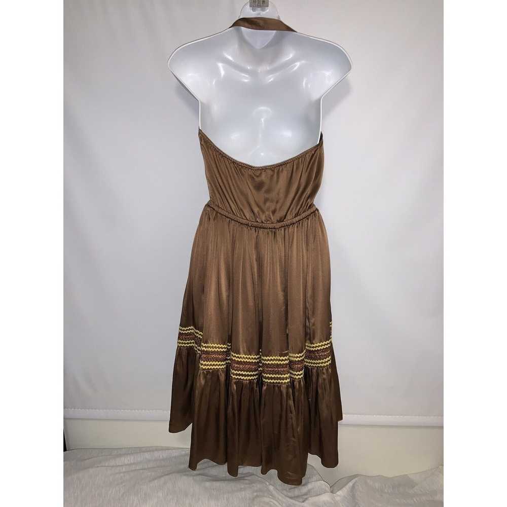 Betsey Johnson Vintage Y2K Rare Brown Halter Dres… - image 3