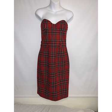 Betsey Johnson Vintage Y2K Tartan Red Plaid Dress 