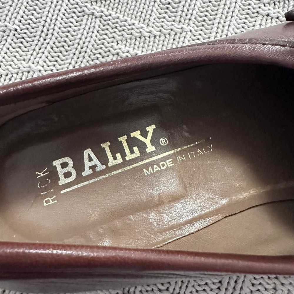 Bally Vintage Bally mahogany brown leather tassel… - image 8