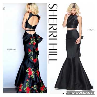Sherri Hill two piece mermaid embroidered flower r