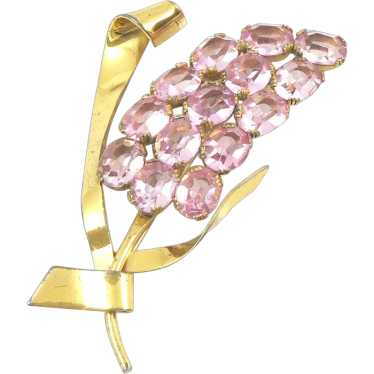 Coro Floral Brooch Sterling Gold Vermeil Retro