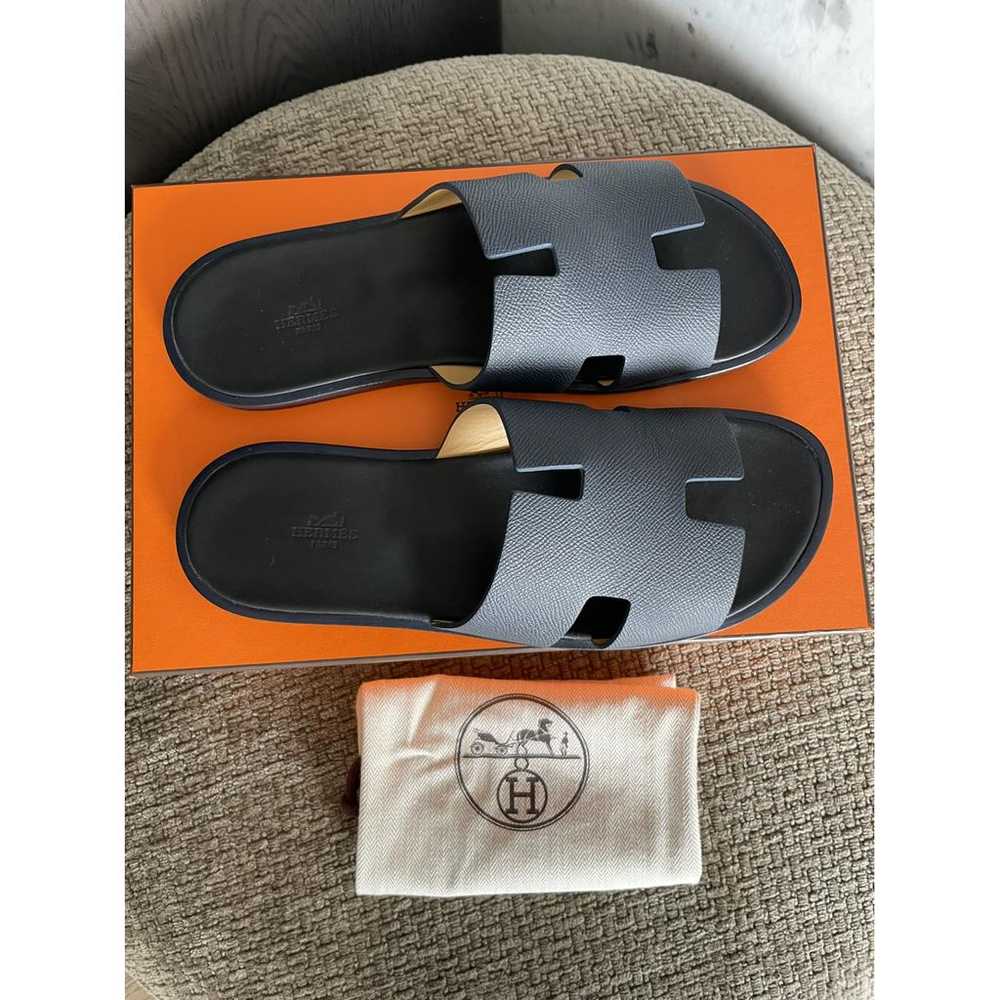 Hermès Izmir leather sandals - image 4