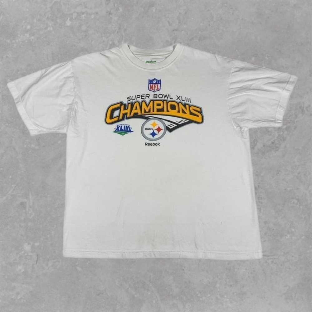 White Pittsburgh Steelers T-shirt Size L Reebok S… - image 1