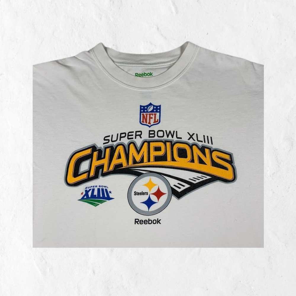 White Pittsburgh Steelers T-shirt Size L Reebok S… - image 2