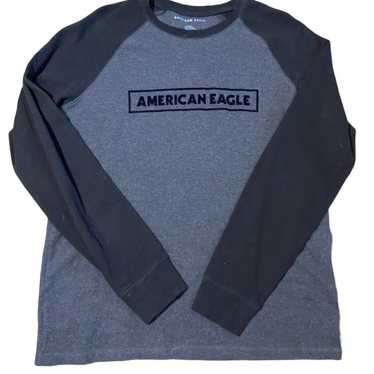 American eagle black and gray thermal shirt