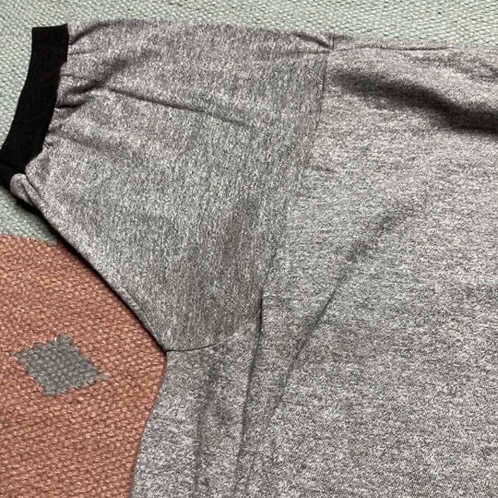 Vintage 1970s ringer t shirt blank heather gray t… - image 5