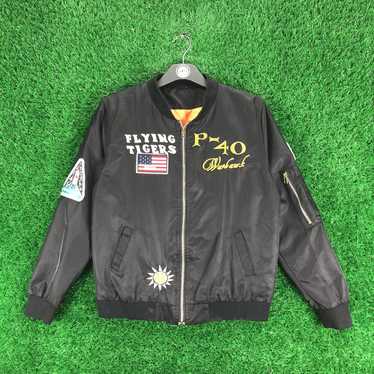 Vintage Avirex Silk Bomber Navy Satin Souvenir Sukajan Jacket purchases Flight Flite M