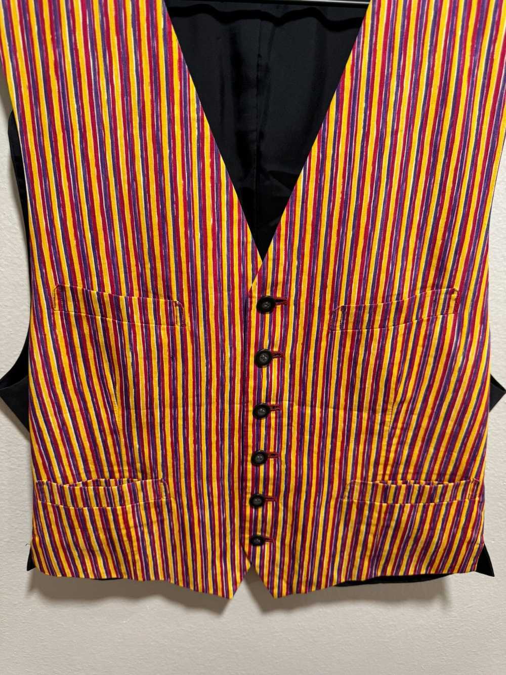 Issey Miyake Multi Striped 5 Pocket Vest - image 3