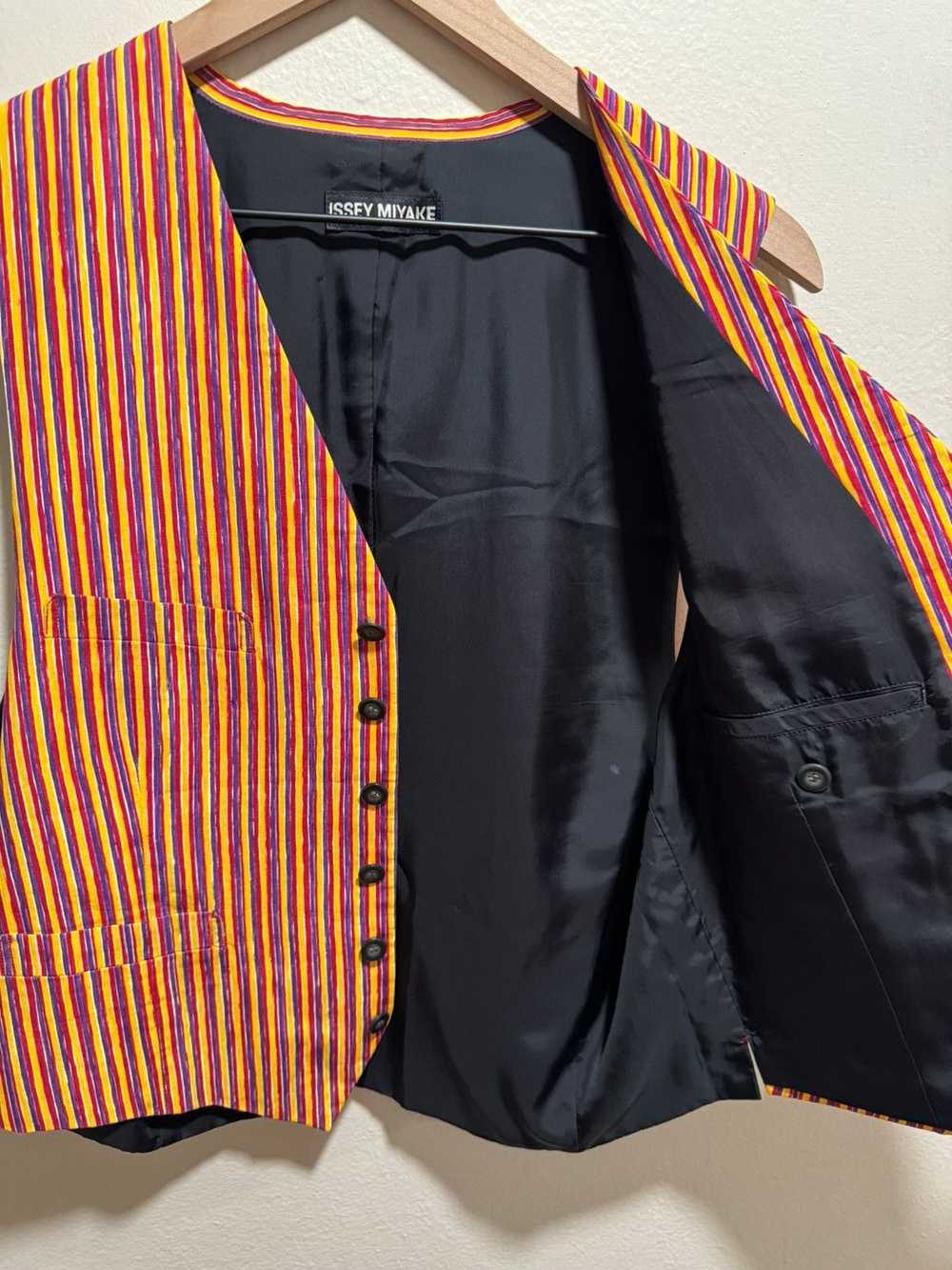 Issey Miyake Multi Striped 5 Pocket Vest - image 5