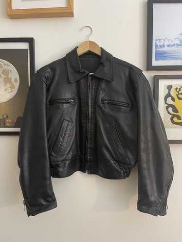 Leather Jacket × Vintage Structured Cropped Leathe