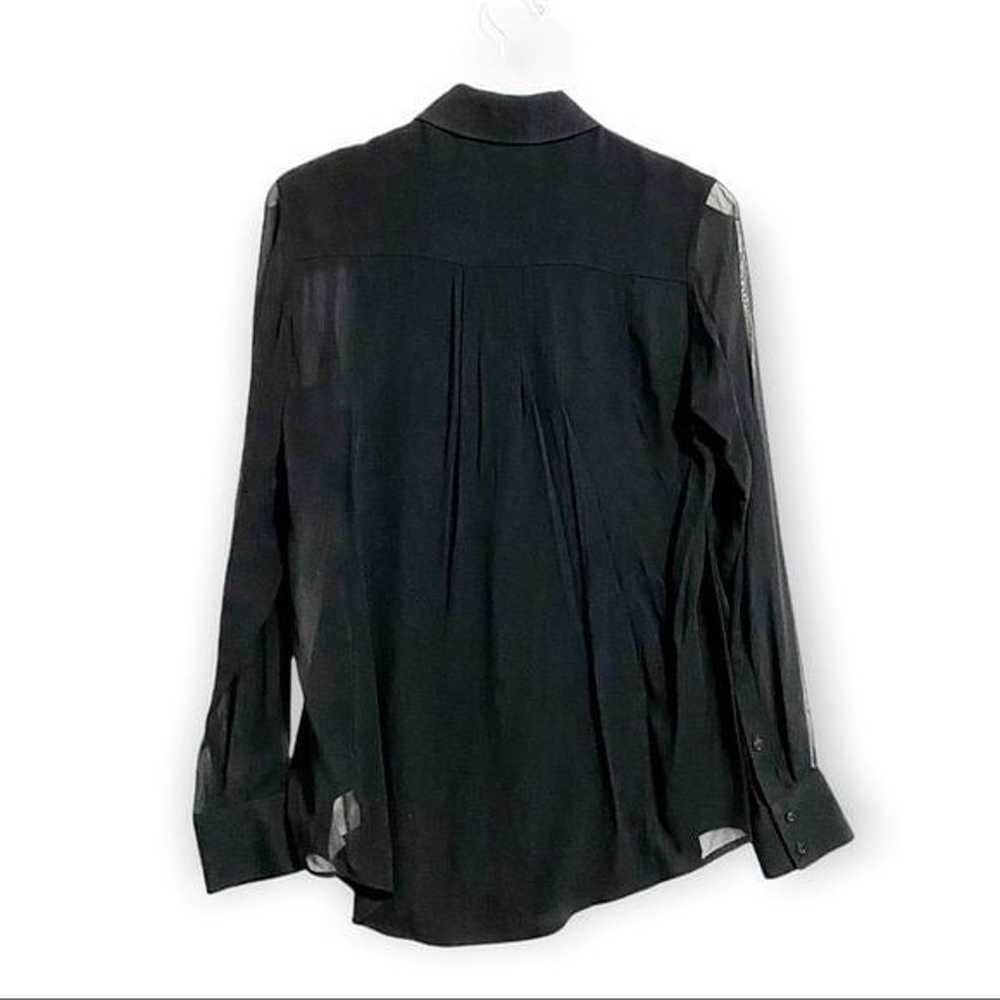 Vince tuxedo style black chiffon blouse with pint… - image 2