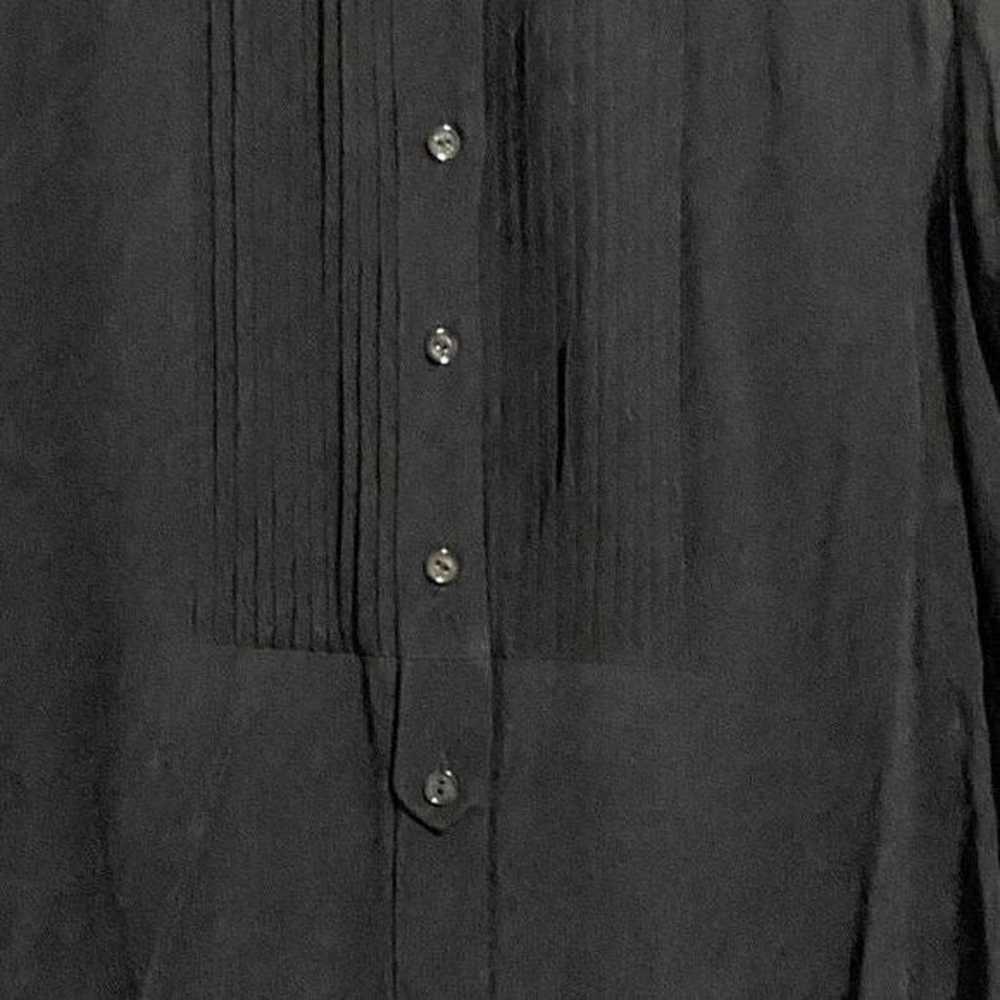 Vince tuxedo style black chiffon blouse with pint… - image 5