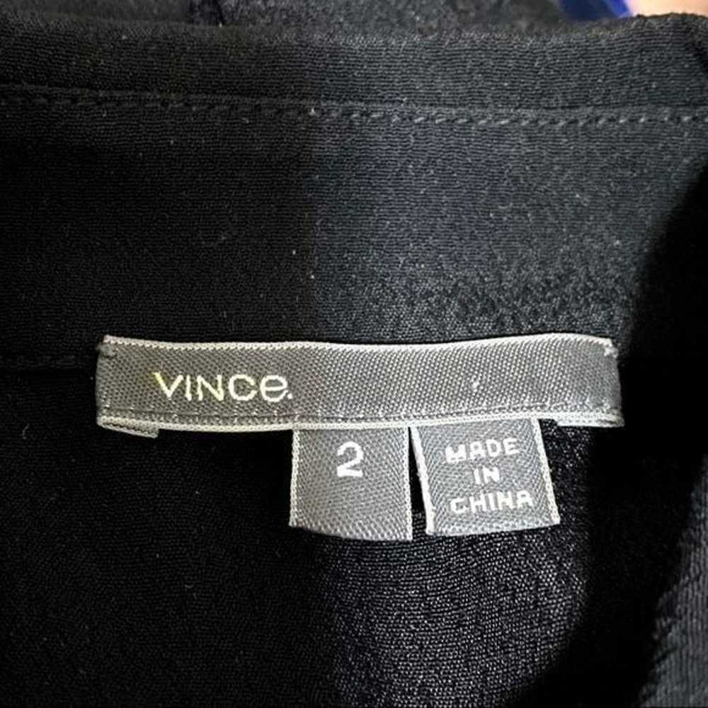 Vince tuxedo style black chiffon blouse with pint… - image 9