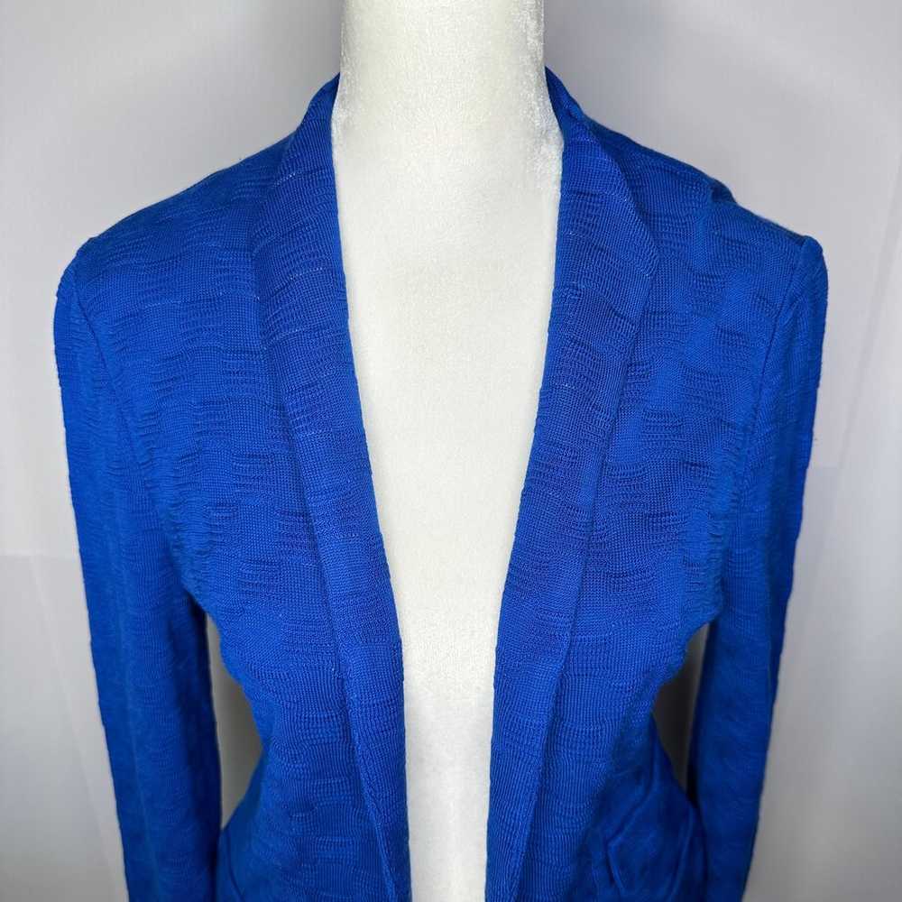 Misook Royal Blue Knit Open Front Cardigan Blazer… - image 2