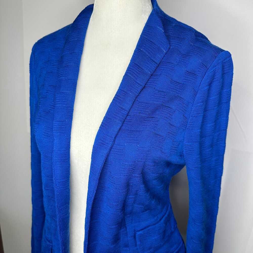 Misook Royal Blue Knit Open Front Cardigan Blazer… - image 3