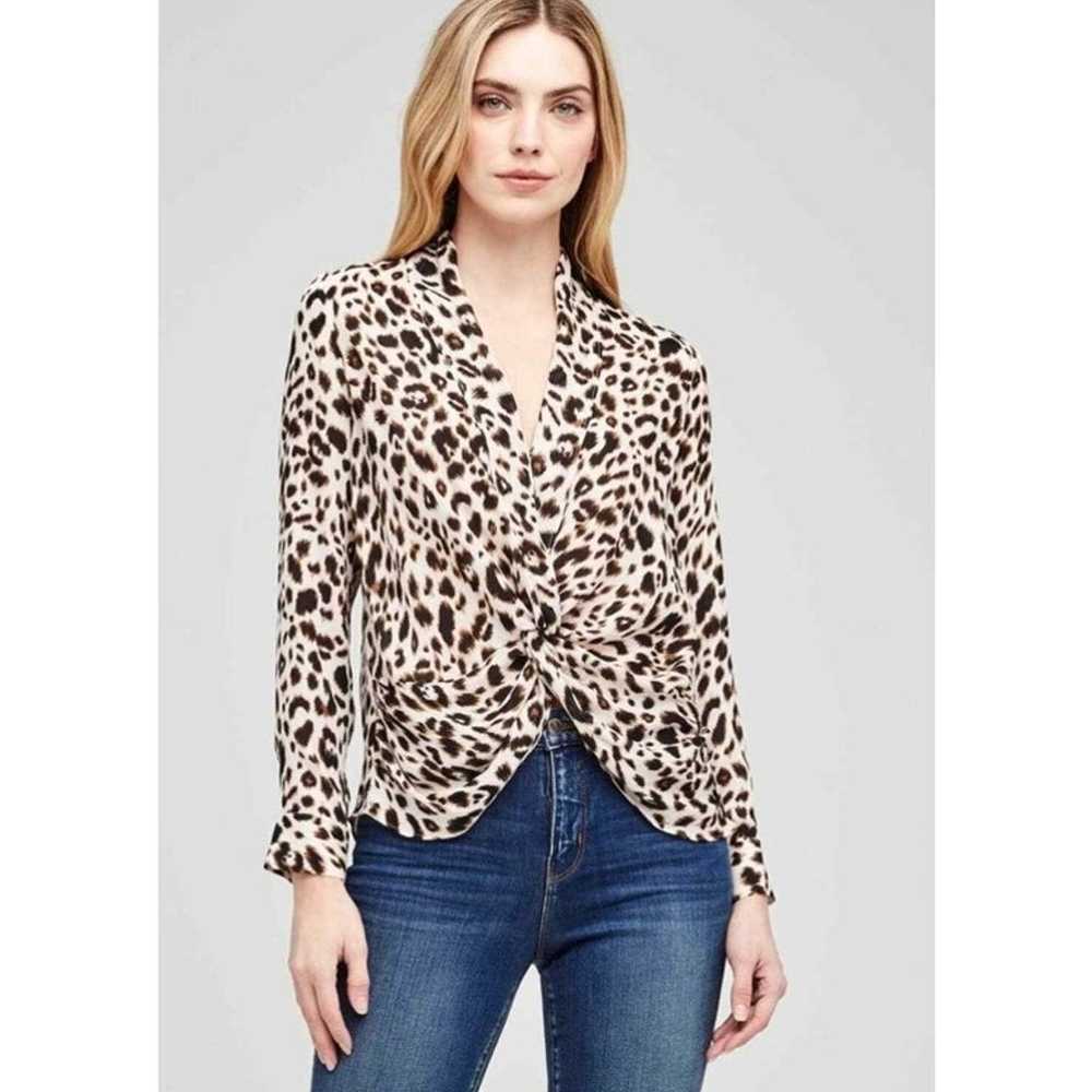 L'Agence Mariposa Printed Twist-Front Blouse Top … - image 1