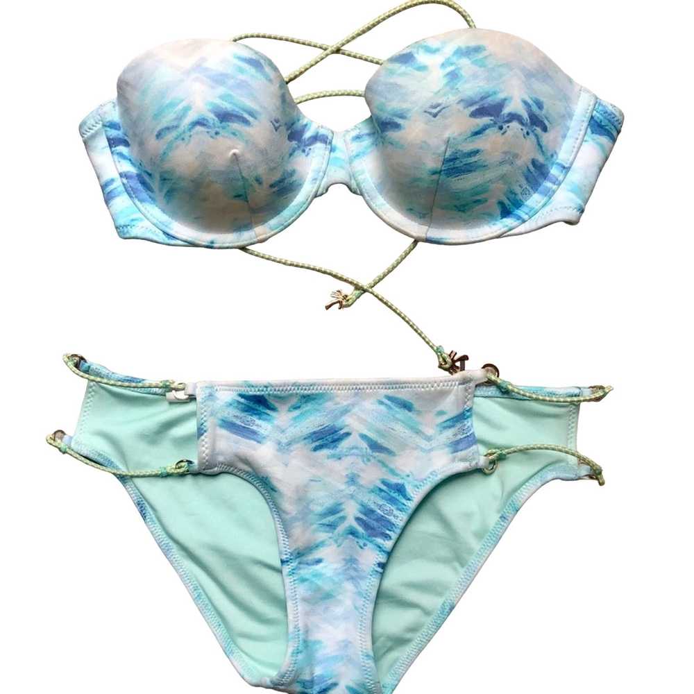 Victoria's Secret VS Blue Watercolor Swirly Bikin… - image 8