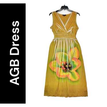 Vintage AGB Dress Women Size 14 Sleeveless Flower 