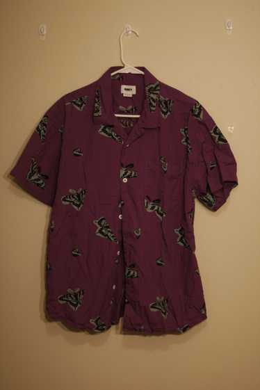 Obey Obey Organic Butterfly Button-up Purple