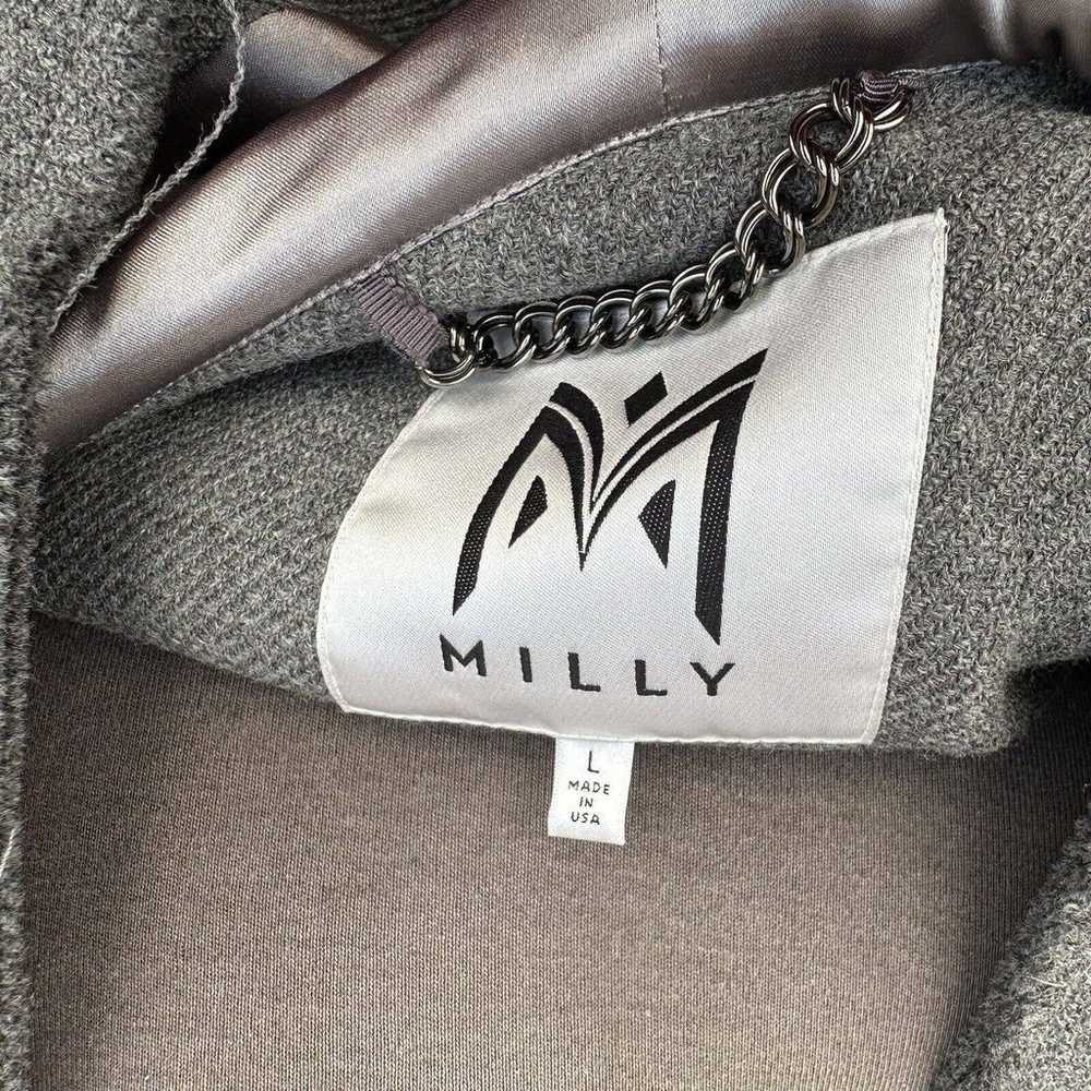 Milly Womens Size Large Poncho Wool Gray Hooded - image 8