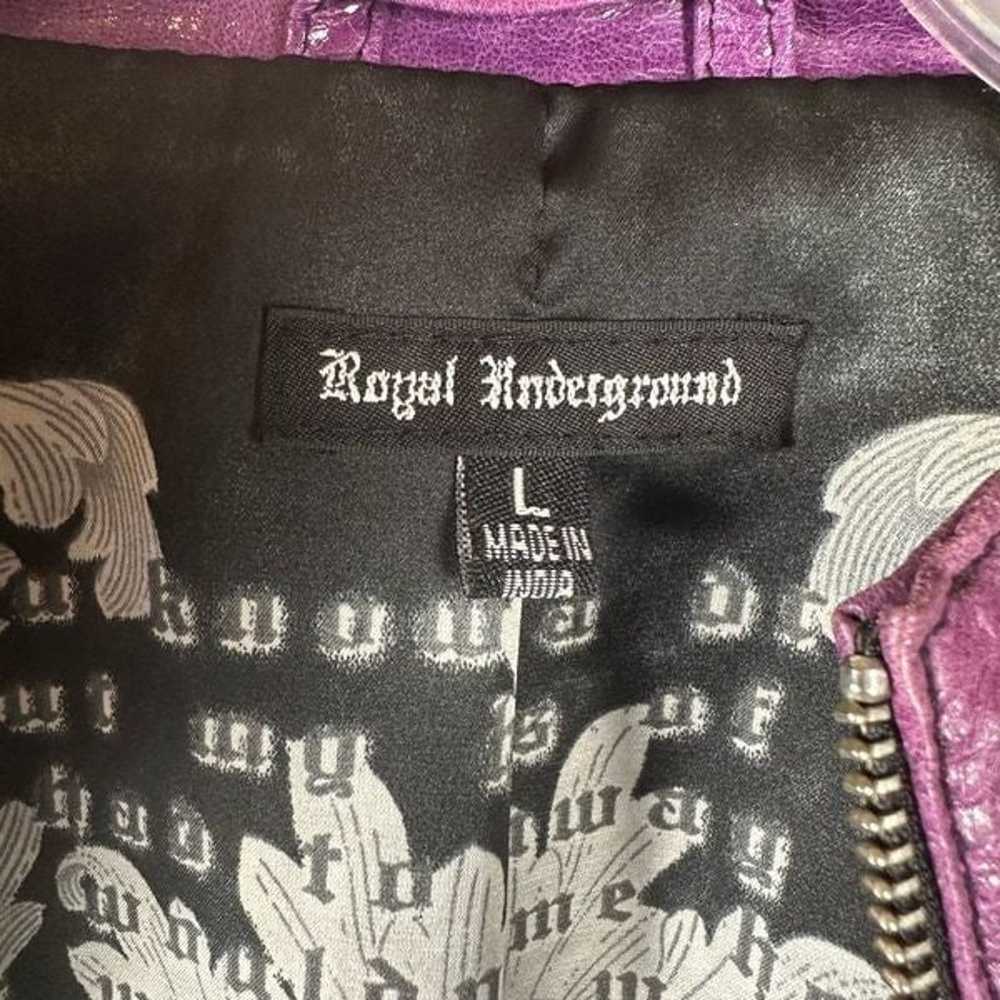 Royal Underground Purple Leather Jacket Sheer Bla… - image 10