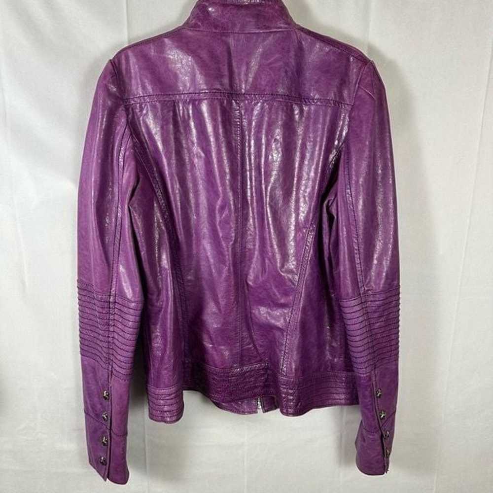Royal Underground Purple Leather Jacket Sheer Bla… - image 2