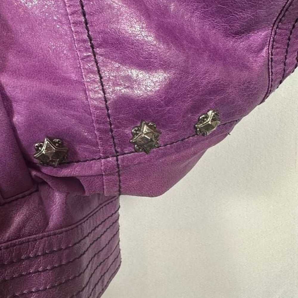 Royal Underground Purple Leather Jacket Sheer Bla… - image 3