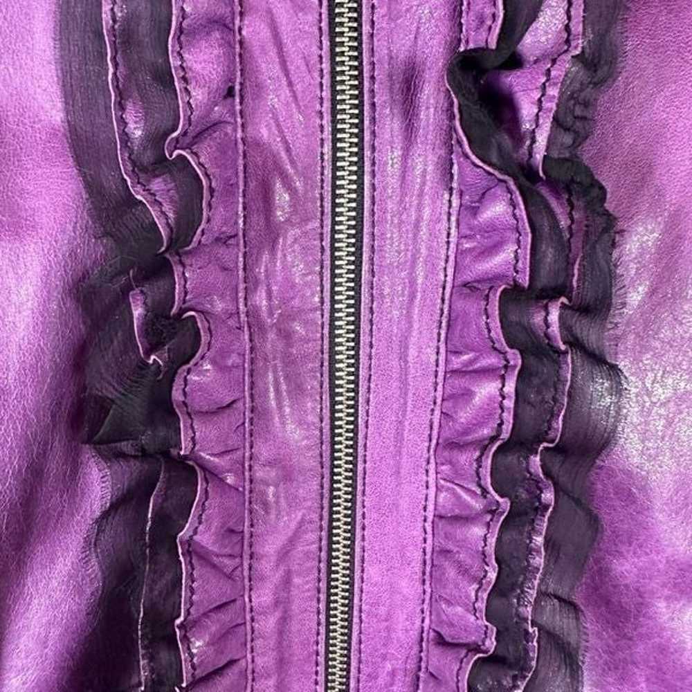 Royal Underground Purple Leather Jacket Sheer Bla… - image 4