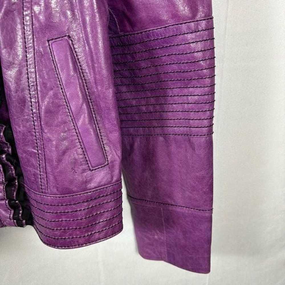 Royal Underground Purple Leather Jacket Sheer Bla… - image 5