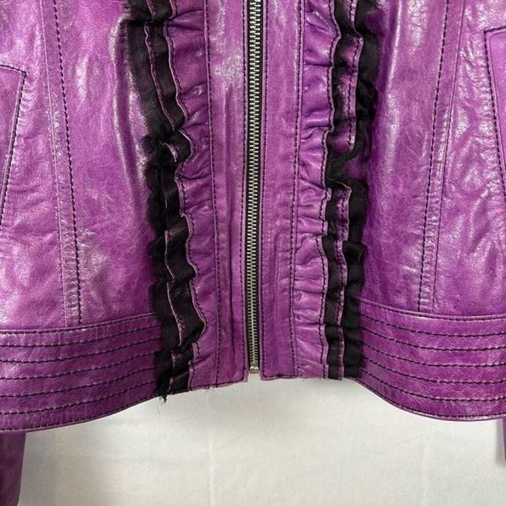 Royal Underground Purple Leather Jacket Sheer Bla… - image 6