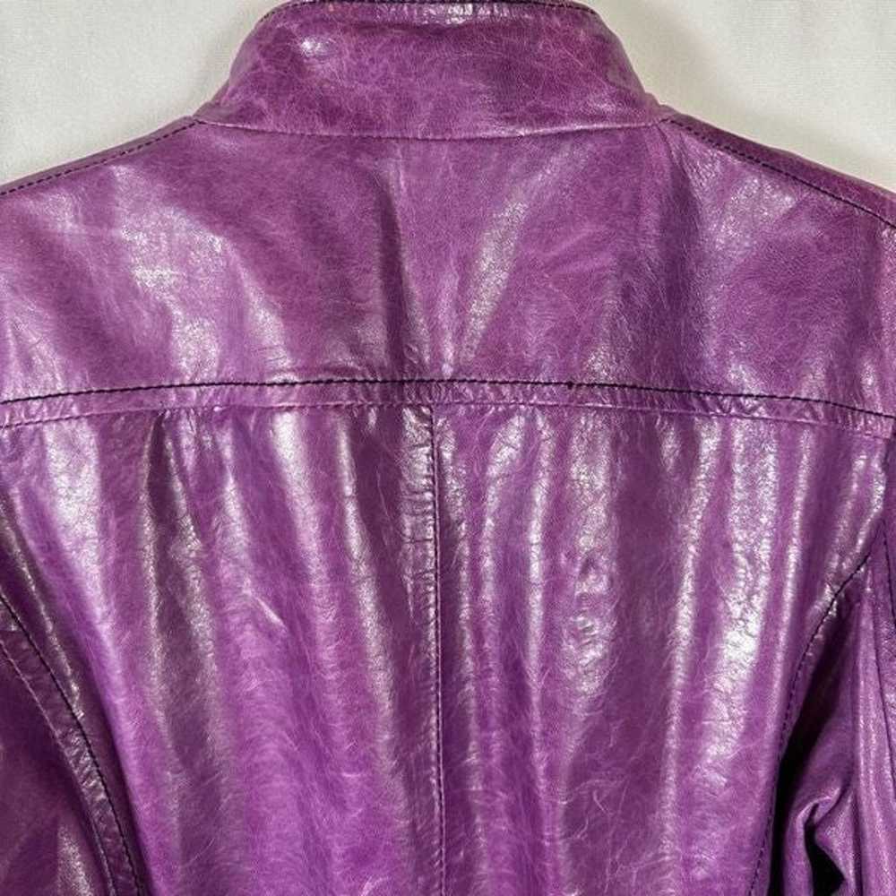 Royal Underground Purple Leather Jacket Sheer Bla… - image 7