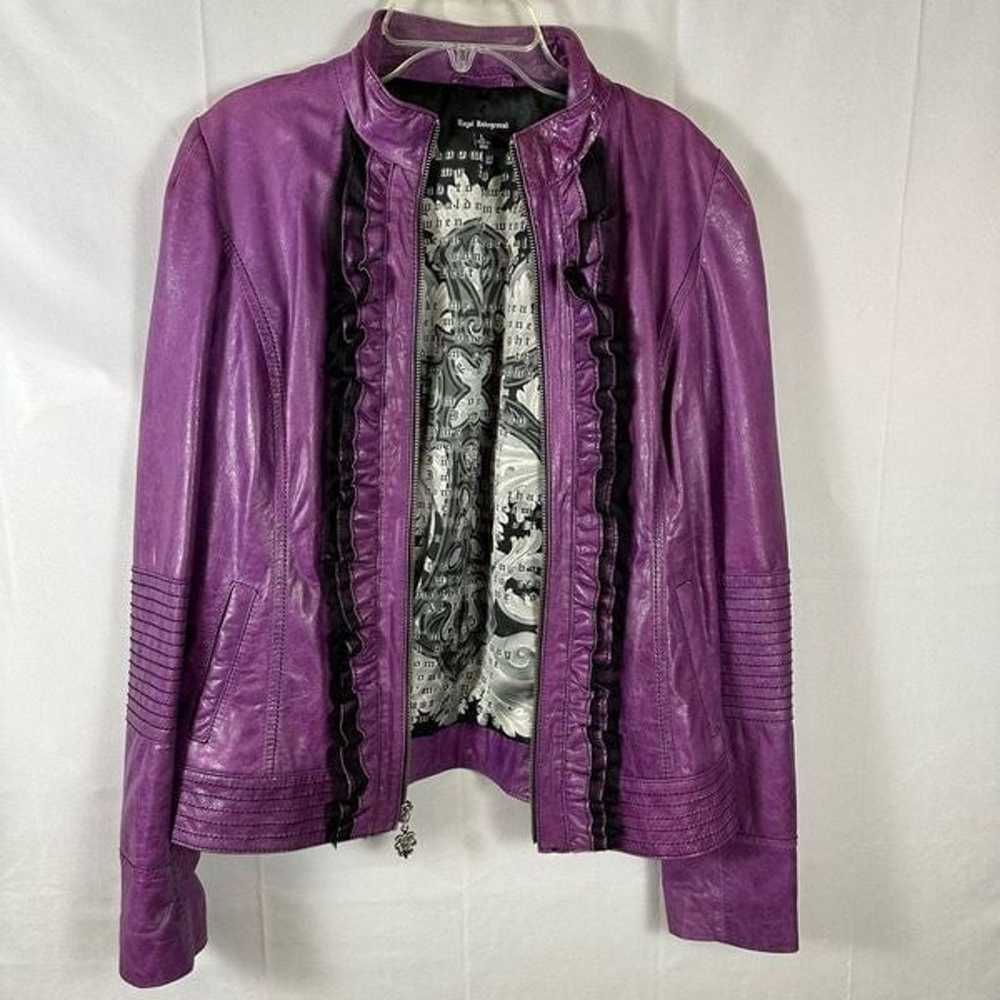 Royal Underground Purple Leather Jacket Sheer Bla… - image 8