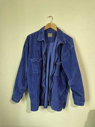 Vintage Blue Corduroy Zip Up Jacket