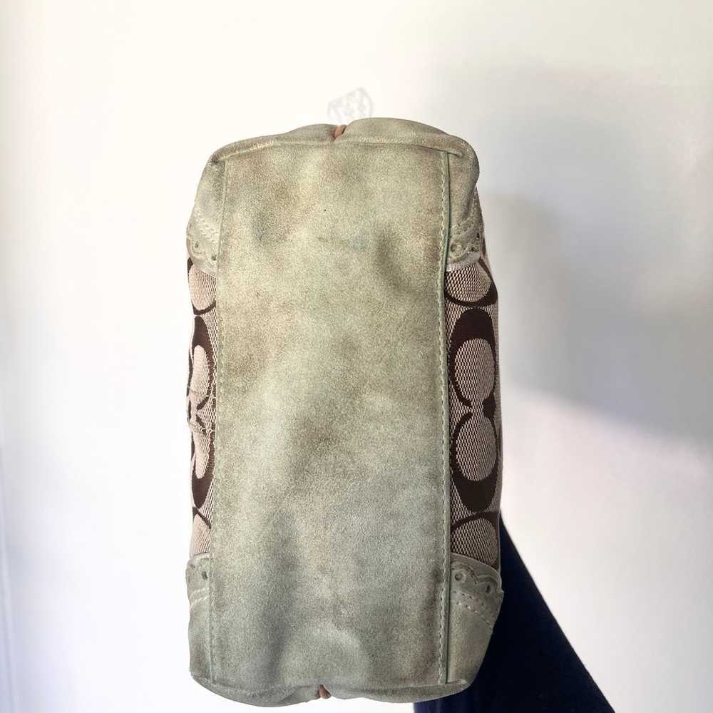 Vintage Coach mini hand bag in signature canvas +… - image 5